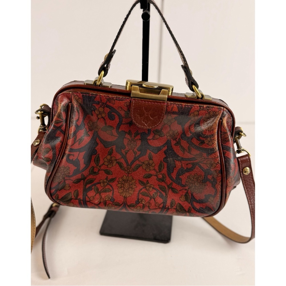 Patricia Nash Leather Floral Print Gracchi Satchel Crossbody Purse